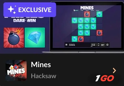 Mines 1GO — эксклюзивная игра Hacksaw Gaming для 1GO Casino