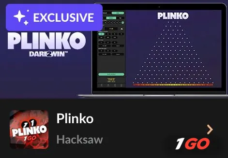 Plinko 1GO — эксклюзивная игра Hacksaw Gaming для 1GO Casino